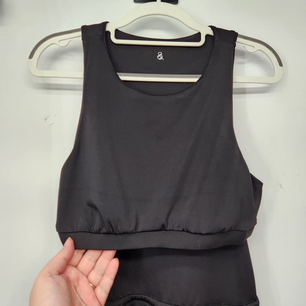 Lou & Grey Black Side Bungee Pocket Built in Bra Tank Midi Dress Women's L - Picture 9 of 10